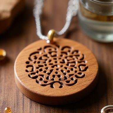 Aromatherapy diffuser wooden pendant