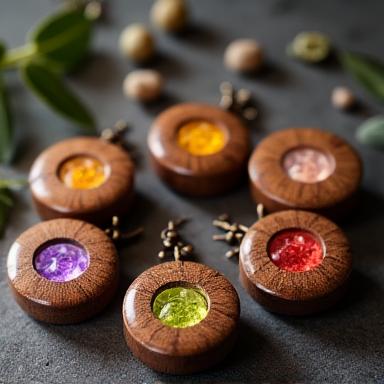 Chakra balancing wooden jewelry