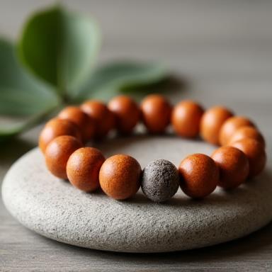Healing wood meditation bracelet