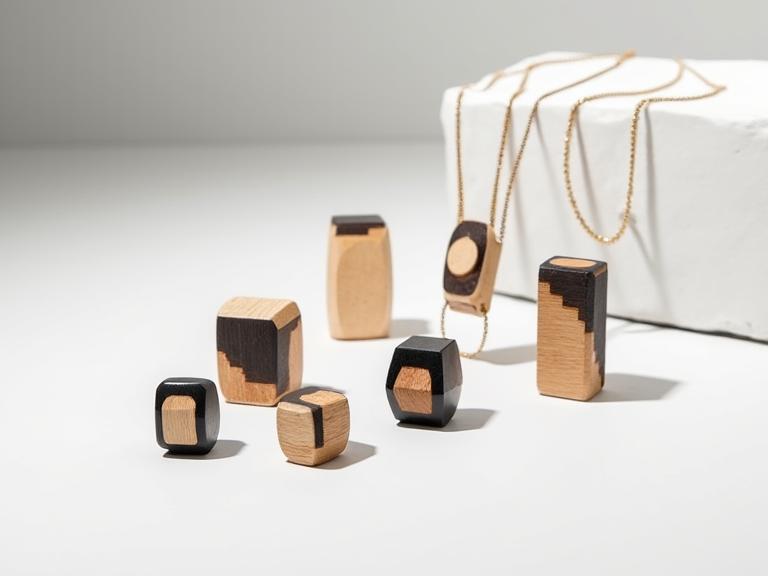 Minimalist wooden jewelry modern design