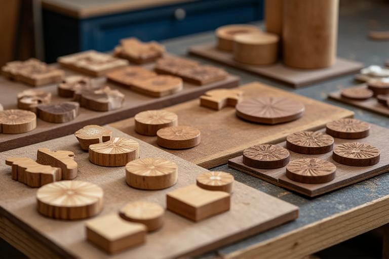 Small batch wooden jewelry production